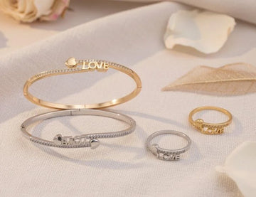 سوار الحب اللامع على شكل قلب