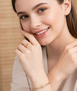 طقم سوار وخاتم دائري كلاسيكي